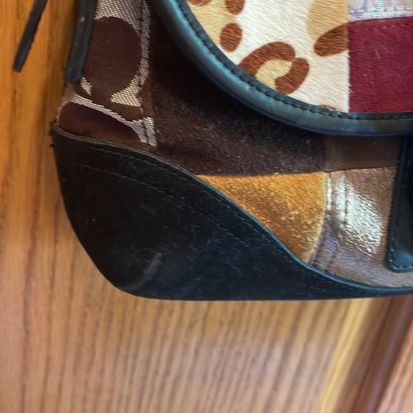 Coach authentic leather, suede and canvas bag length 12 x 2 x 6 handle leather - Picture 4 of 16